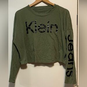 Calvin Klein Dark Green Logo Long Sleeve Shirt